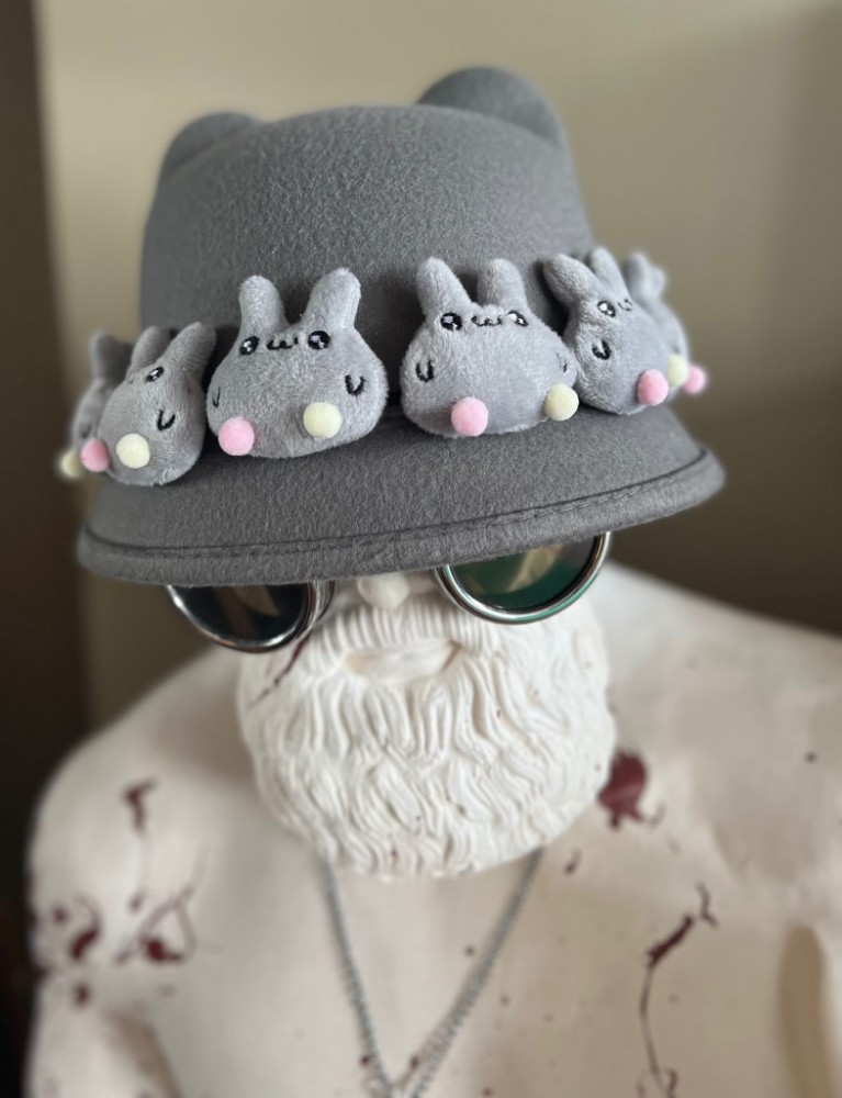 Resim Şapka - Grey Bunny