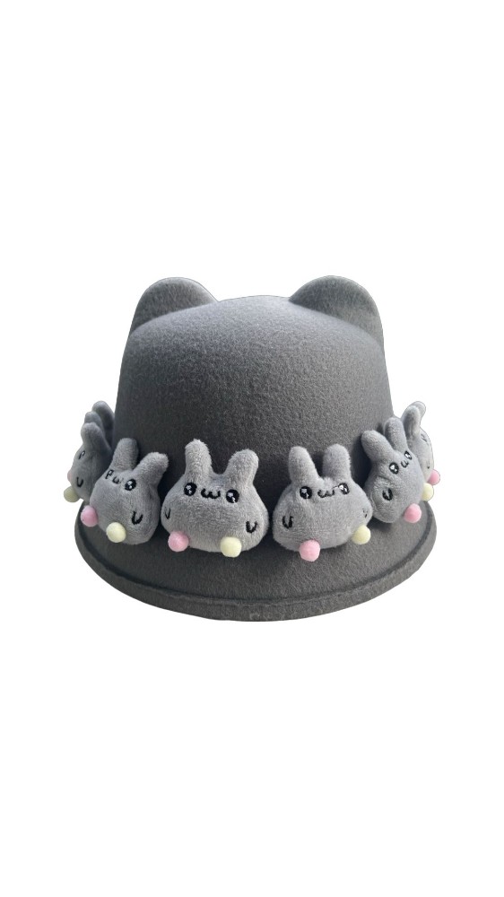 Resim Şapka - Grey Bunny